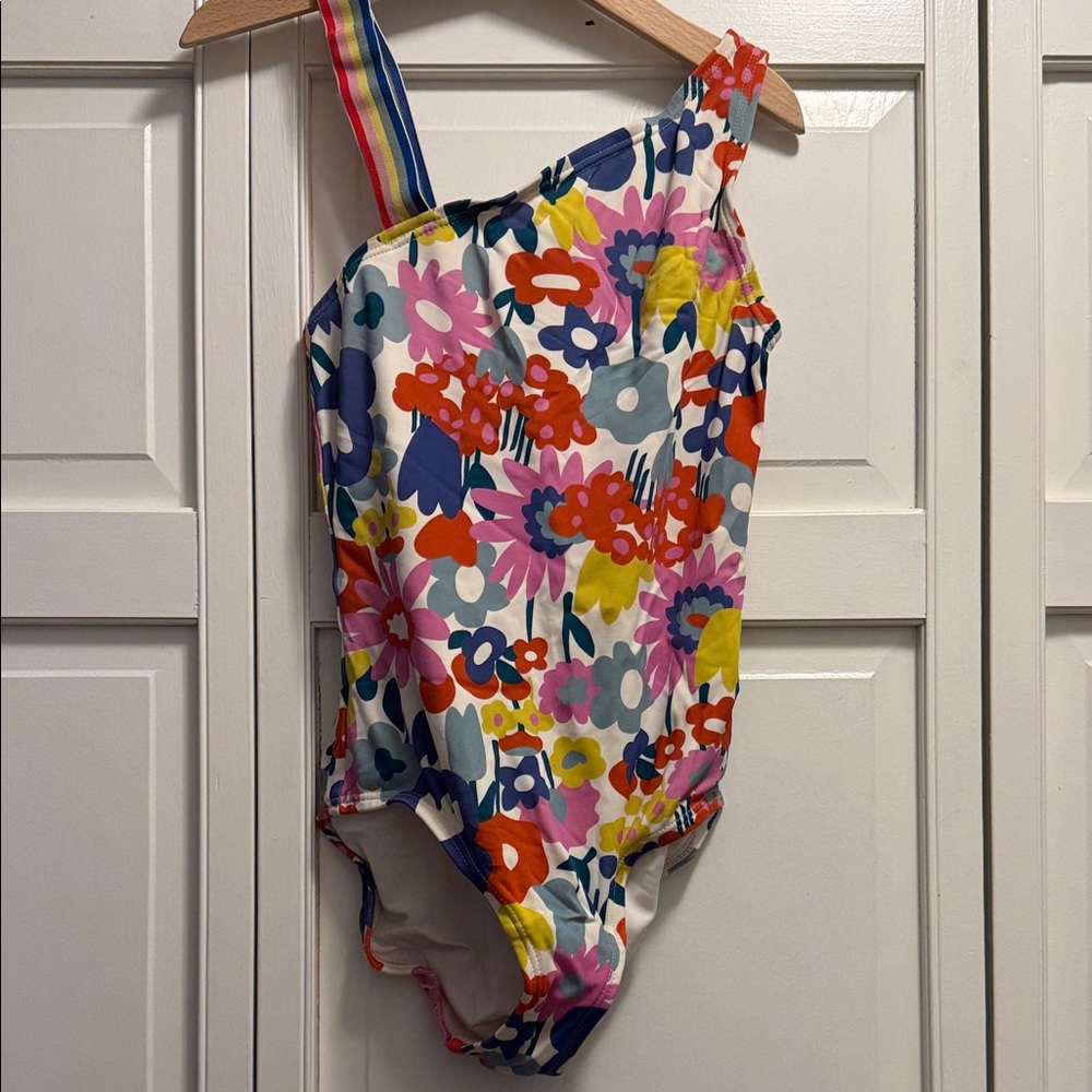 HANNA ANDERSSON one-piece swimsuit- rainbow floral- girls size 6 / 7